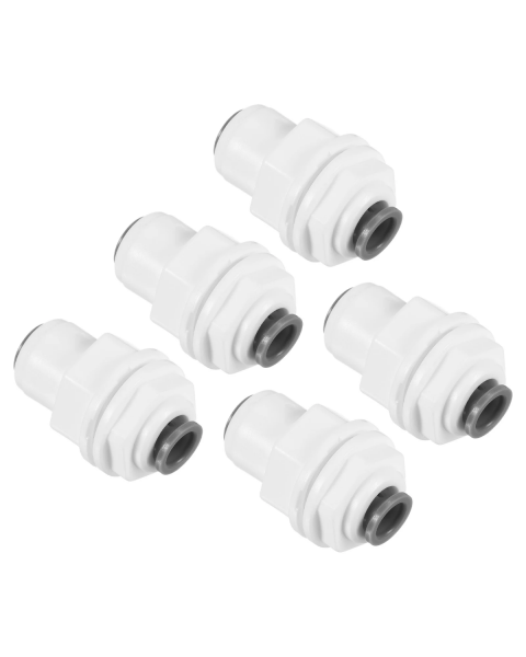 ¼” Push to Connect Bulkhead Fittings, 5 Pack